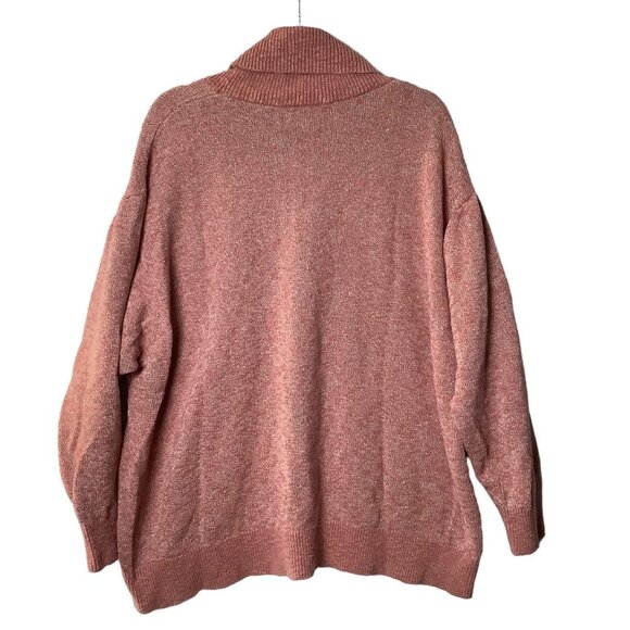 L.L.Bean Signature Turtleneck Sweater Women Size XL Cotton Linen Blend Pink - Picture 6 of 6